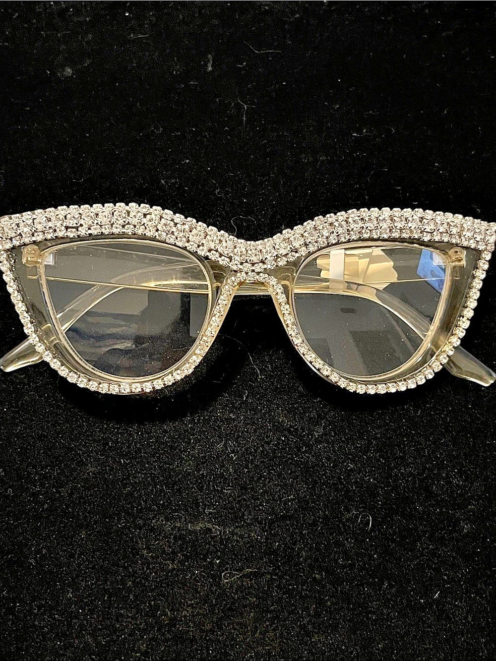 Rhinestone Frame Computer glasses in champagne colour,  New